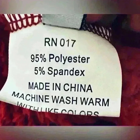 Fleece Animal Ear Hoodie, Juniors Size XL, Cropped, Maroon - Picture 9 of 10